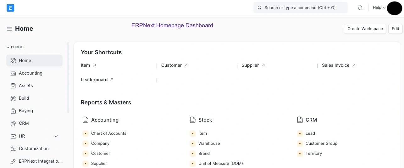 Exploring Your ERPNext Dashboard