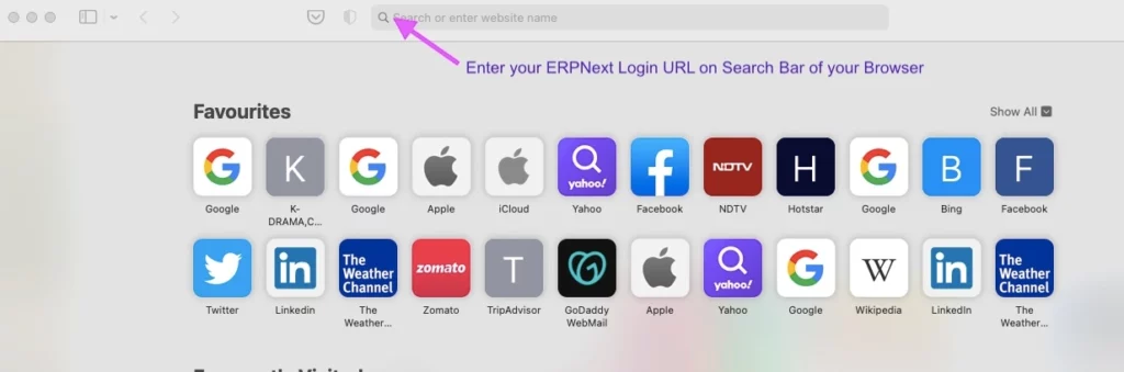 Enter ERPNext Login URL
